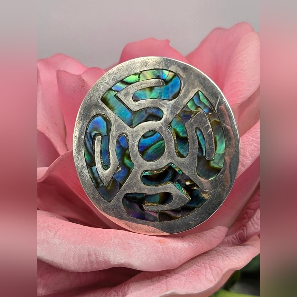 Vintage Sterling Silver Brooch Pendant Taxco Mexico